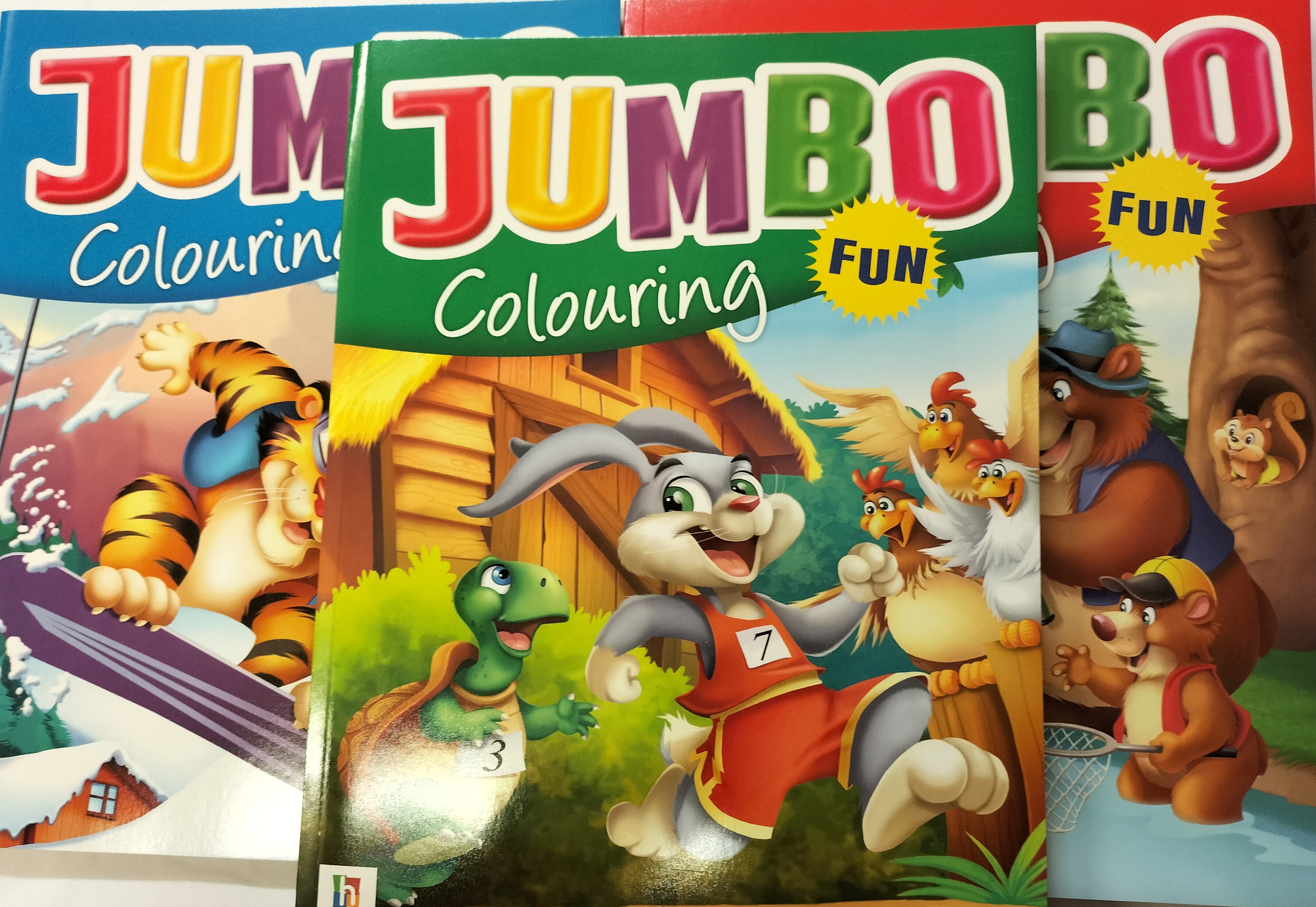 Jumbo Colouring Books Asst Pk3 x 160pg ea
